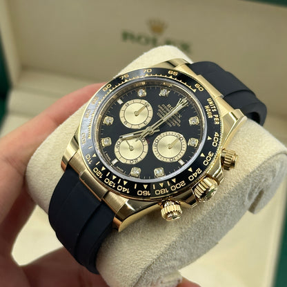 Rolex Cosmograph Daytona 126518 Bright black and golden set with diamonds