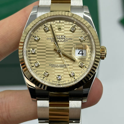 Rolex Datejust 36 126233G Champ Fluted Oyster 2024