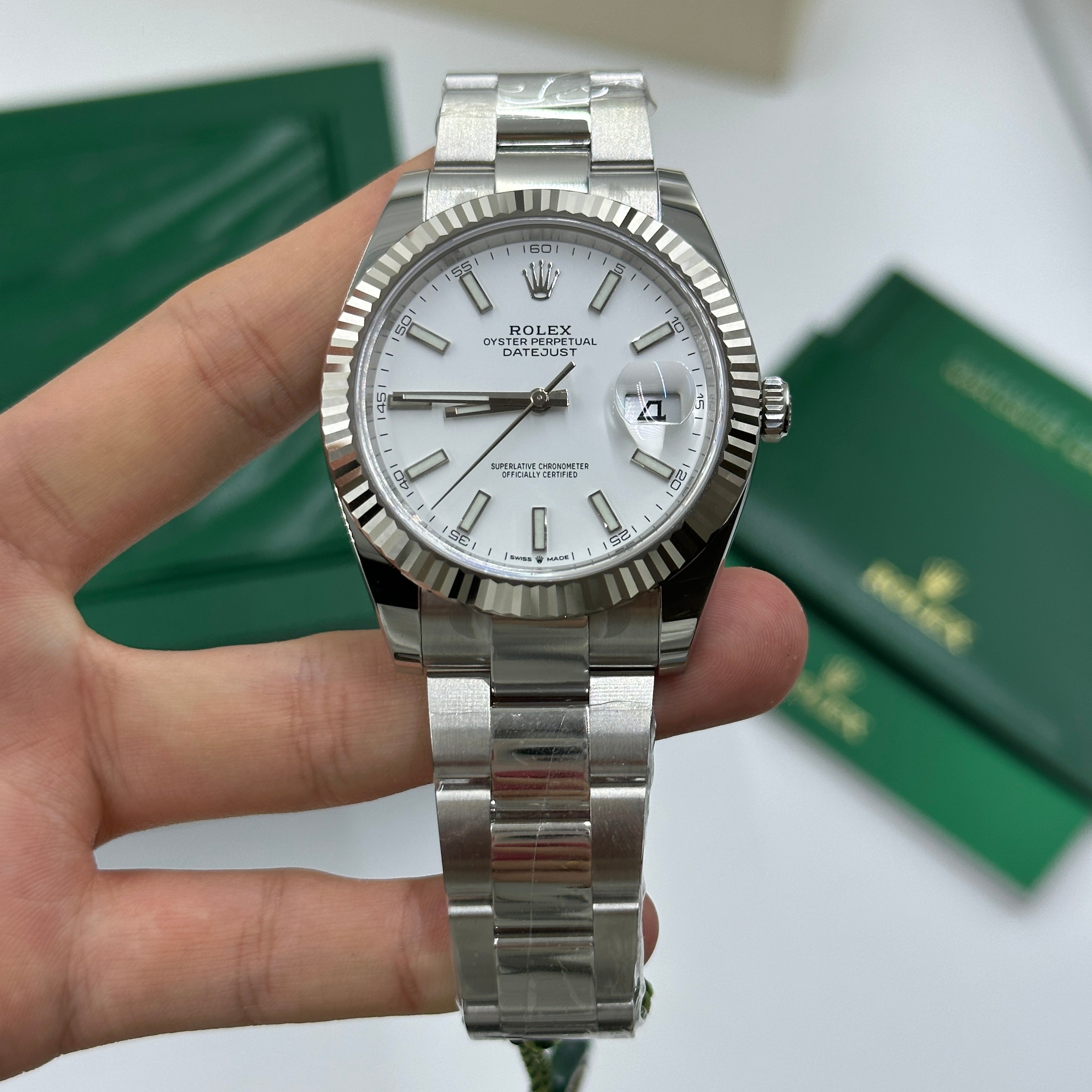 Rolex Datejust 41 126334 White Index Oyster 2025