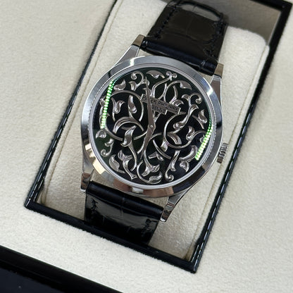 Patek Philippe Calatrava Engraved Black Dial Platinum Ref. 5088/100P-001  2022