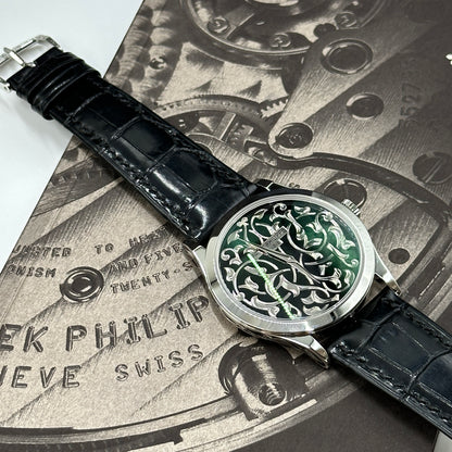 Patek Philippe Calatrava Engraved Black Dial Platinum Ref. 5088/100P-001  2022