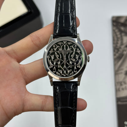 Patek Philippe Calatrava Engraved Black Dial Platinum Ref. 5088/100P-001  2022