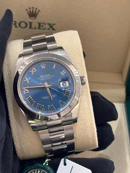 Rolex Datejust 41 126300 Blue Roman Oyster