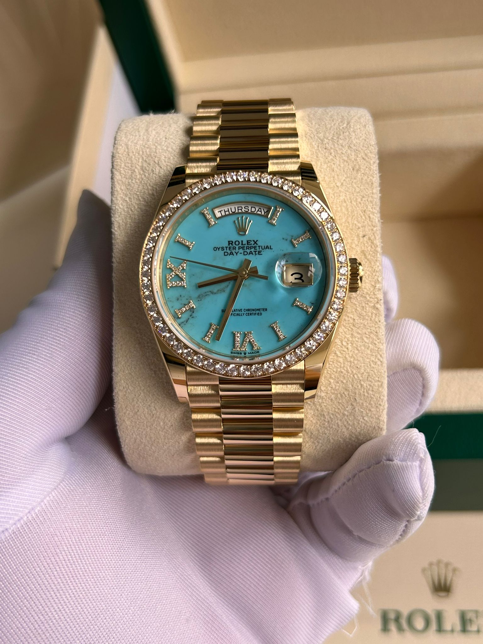 ROLEX Day-Date 36  128348RBR TUEQUOISE