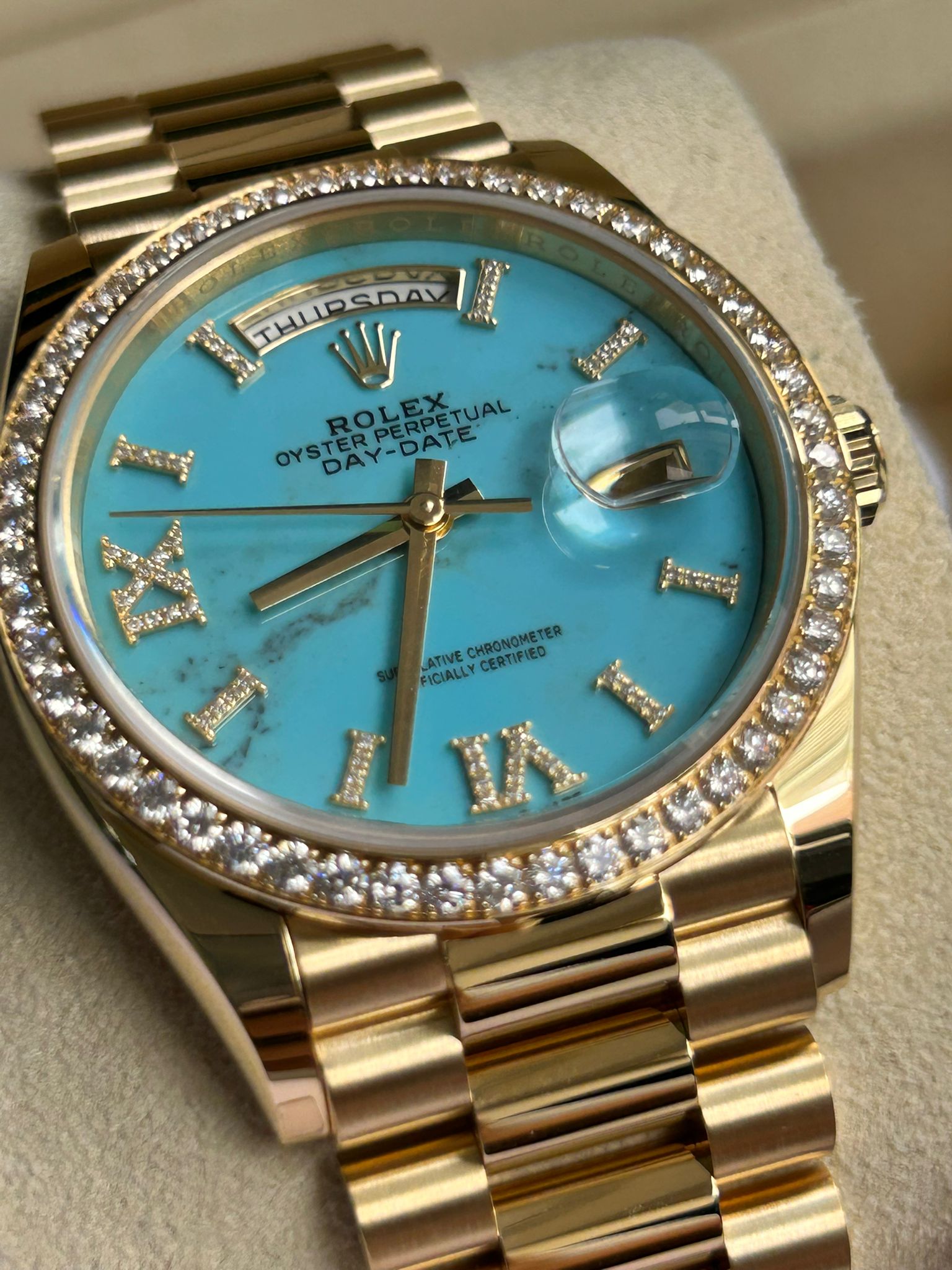 ROLEX Day-Date 36  128348RBR TUEQUOISE