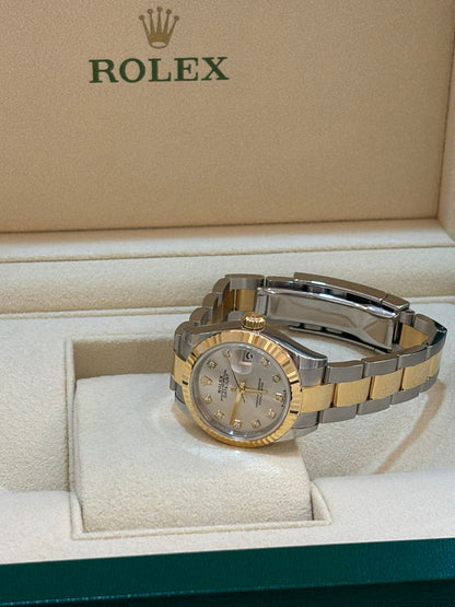 Rolex Lady-Datejust 28 279173G Silver Diamonds Oyster 2026