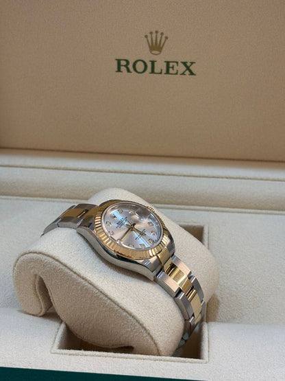 Rolex Lady-Datejust 28 279173G Silver Diamonds Oyster 2026