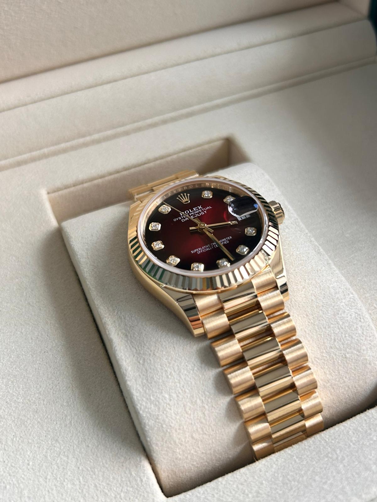 Rolex Datejust 31 278278G Red Ombre President Set with Diamonds 2026