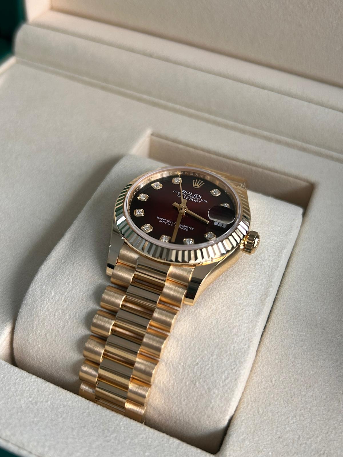 Rolex Datejust 31 278278G Red Ombre President Set with Diamonds 2026