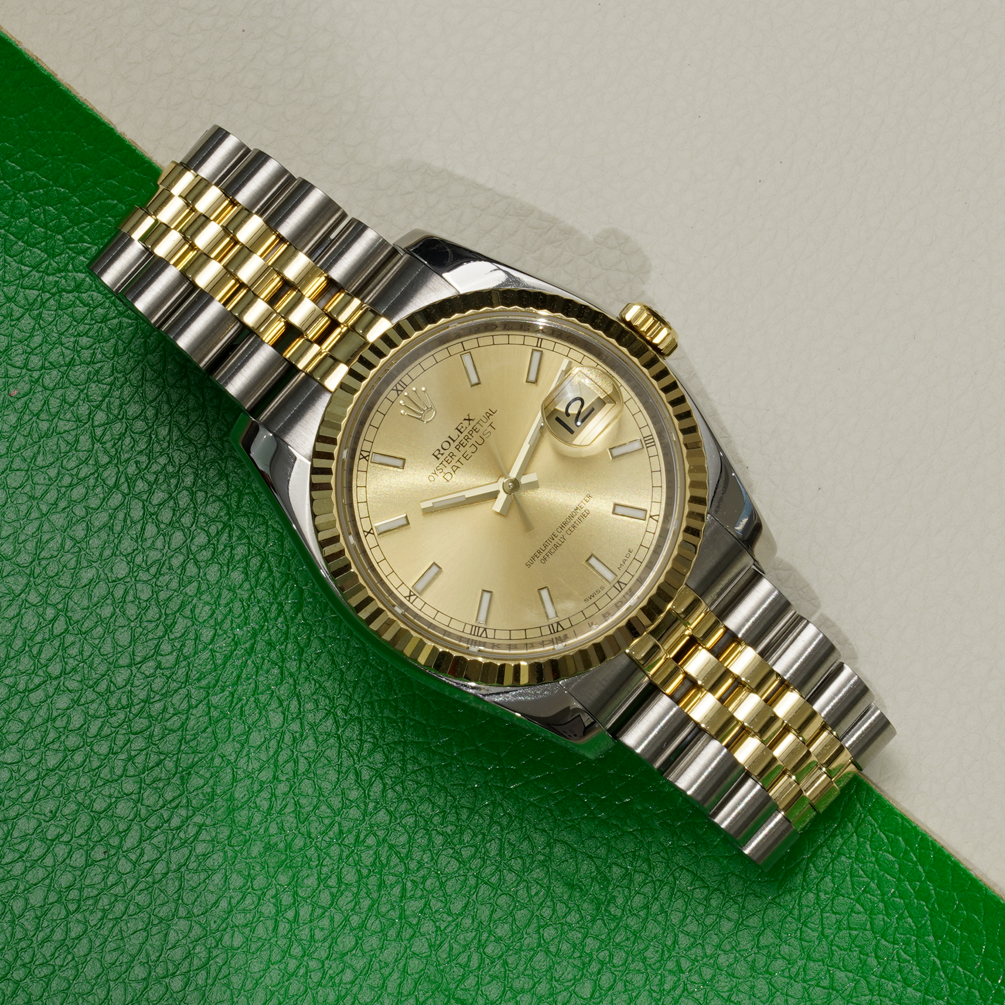 Rolex Datejust 36 116233 Champagne Index Jubilee 2008 full set