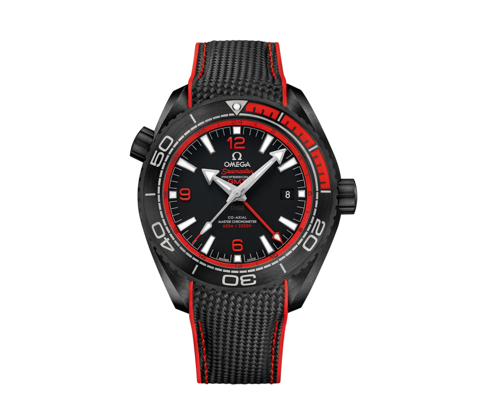Omega - 215.92.46.22.01.003 Seamaster Planet Ocean 600M Co-Axial 45.5 Master Chronometer GMT Deep Black Red