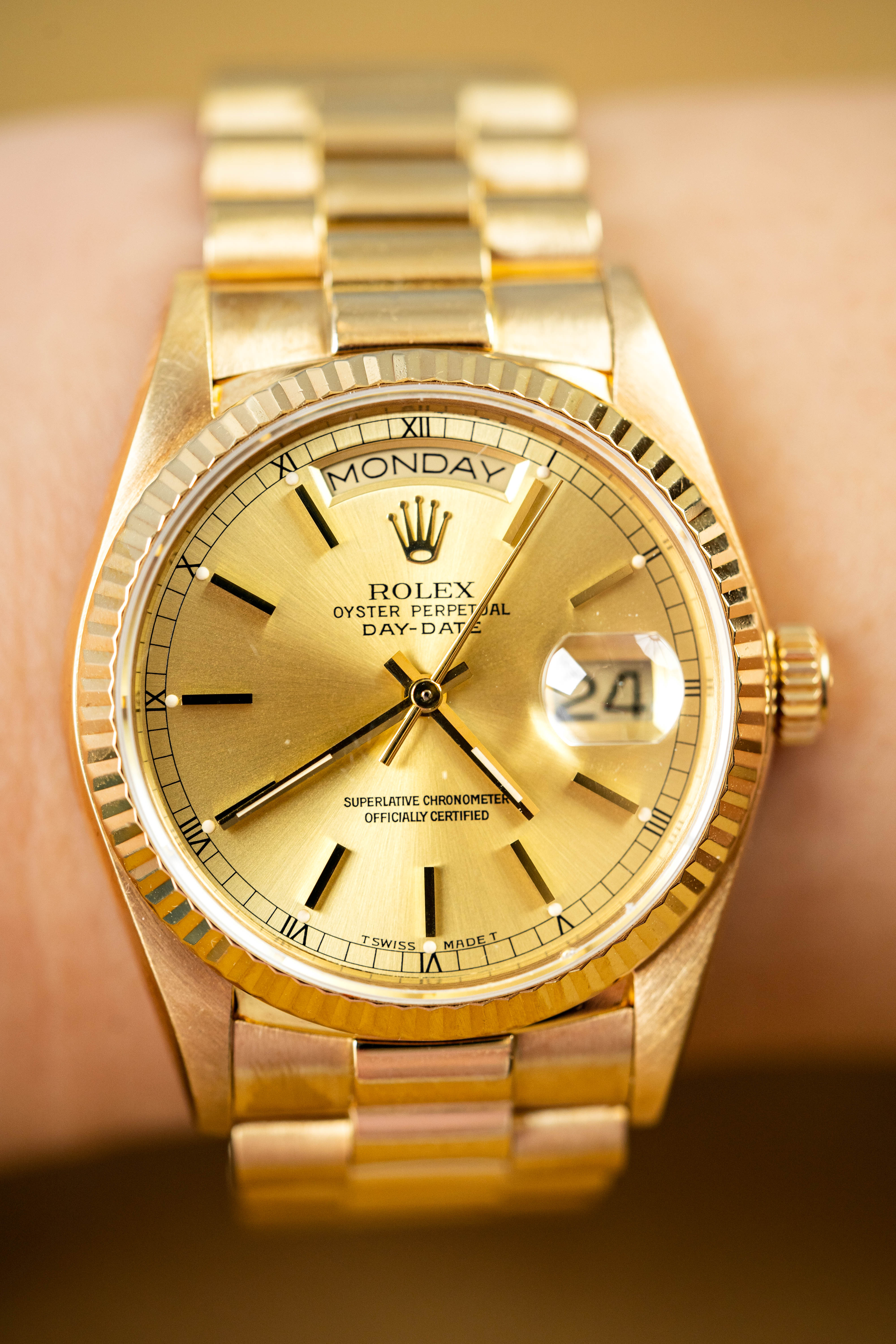 Rolex Day-Date 36 18038 Champagne Naked