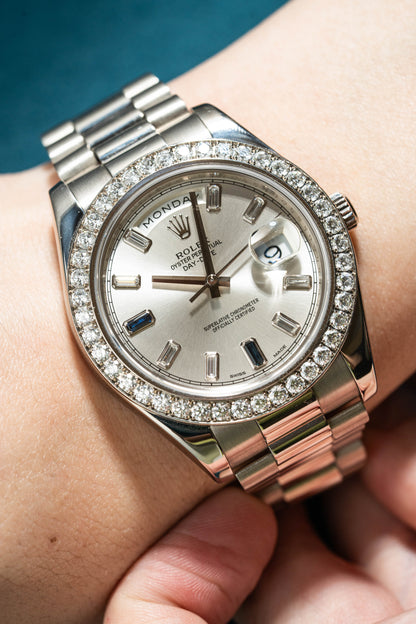 Rolex Day-Date II 218349 Silver Naked
