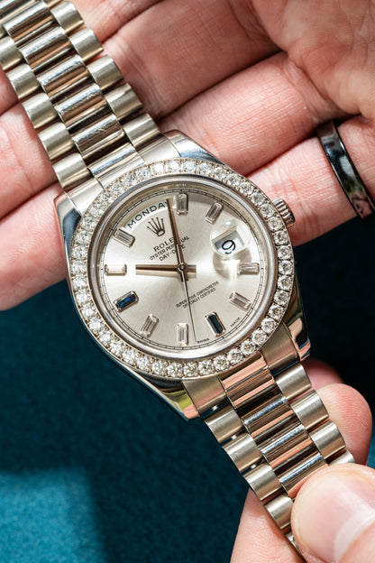 Rolex Day-Date II 218349 Silver Naked