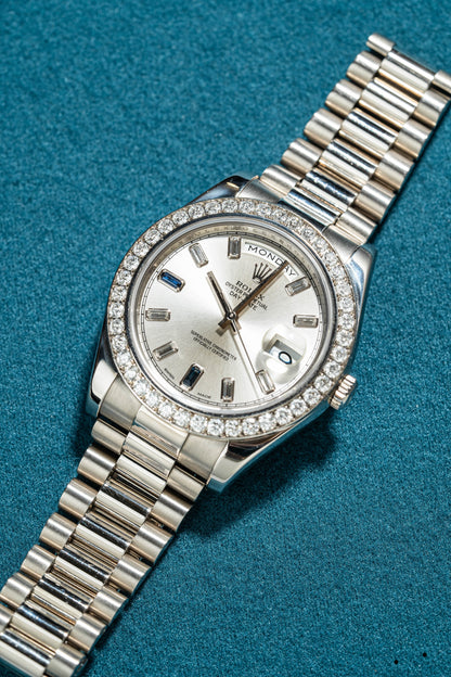 Rolex Day-Date II 218349 Silver Naked