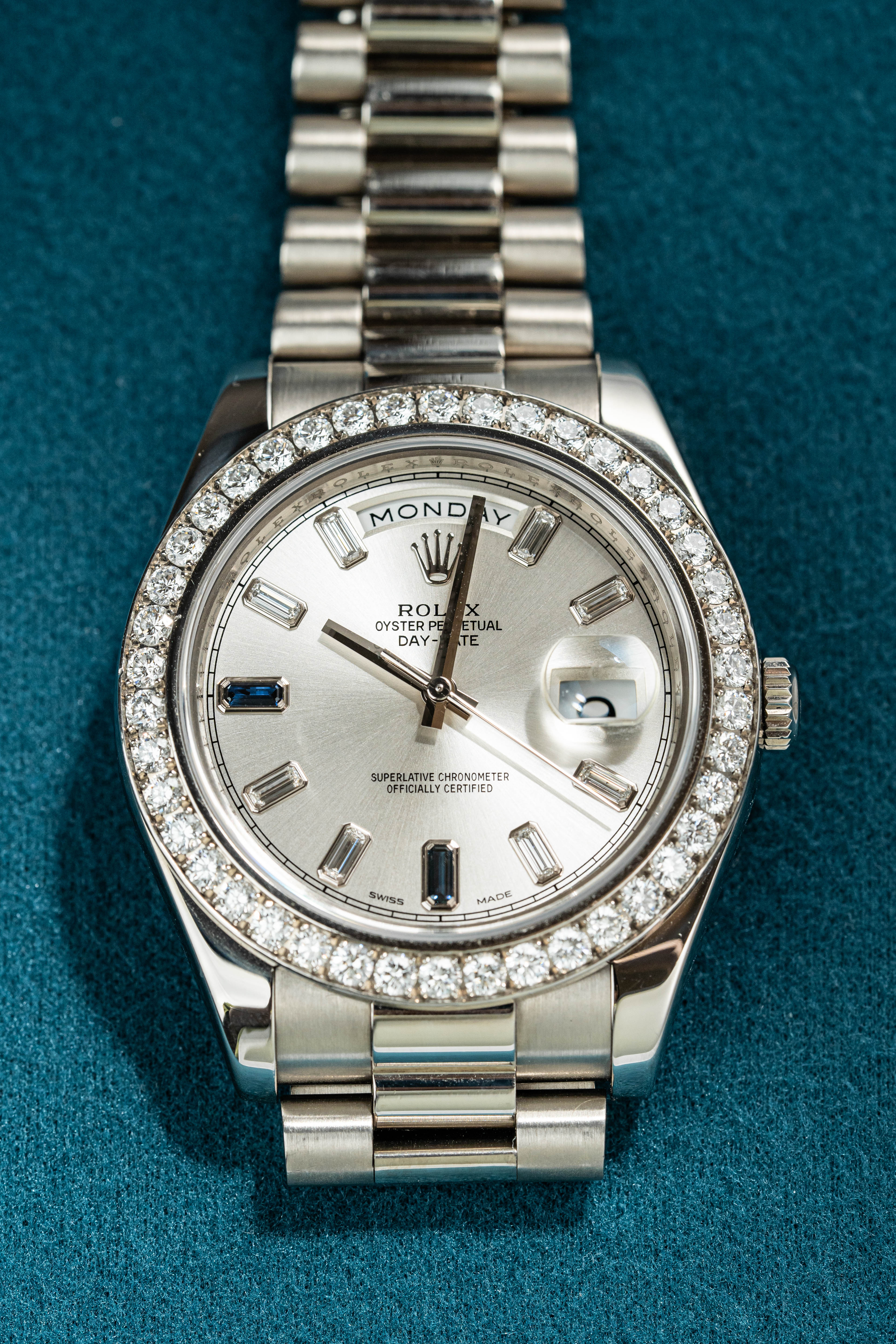 Rolex Day-Date II 218349 Silver Naked