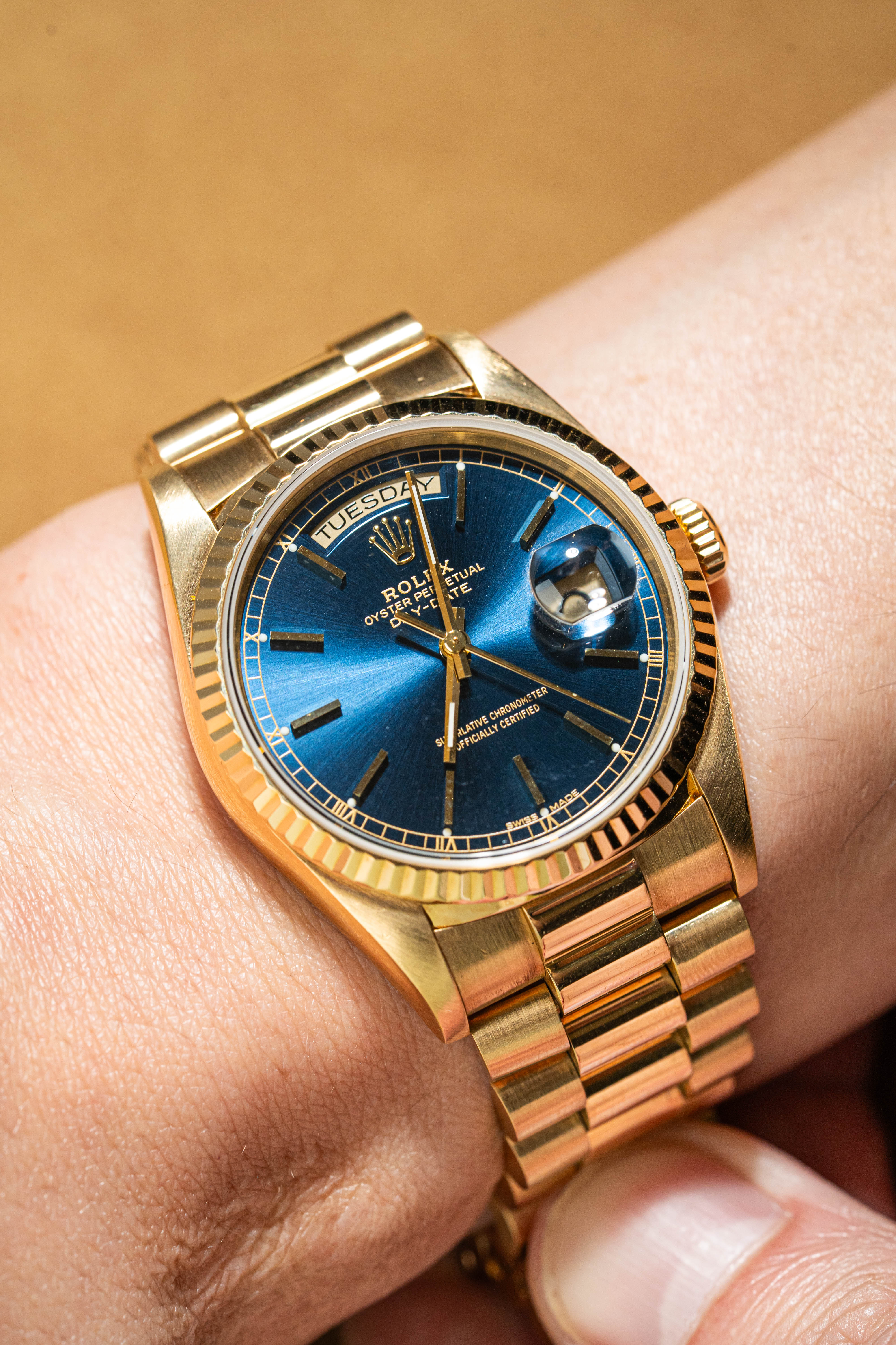 Rolex Day-Date 18238 Blue Naked