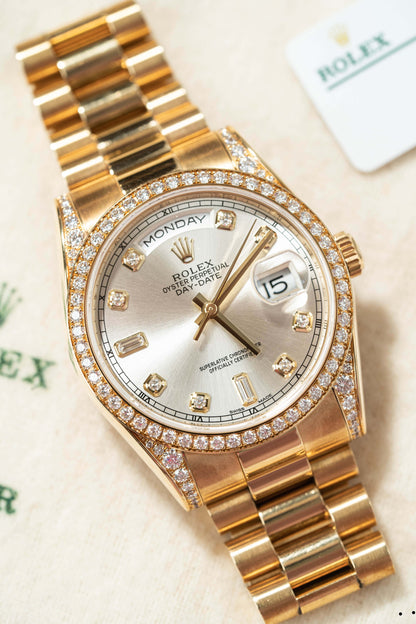 Rolex Day-Date 36 118388 Silver 2017 Full Set