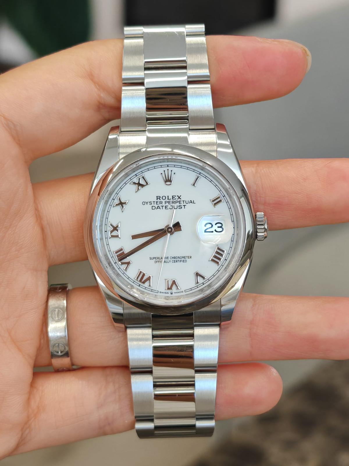 Rolex Datejust 36 126200 White Roman Oyster 2025