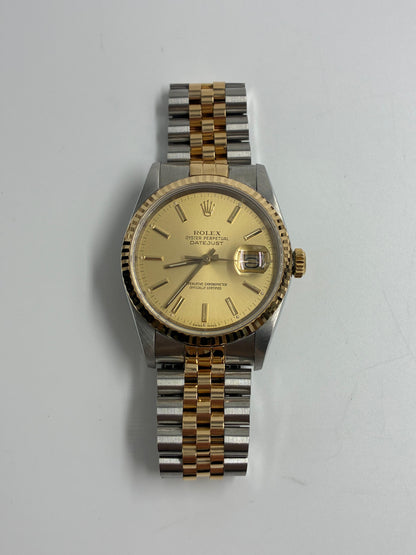 Rolex Datejust 36 16233 Champagne Index Jubilee  with Original Paper
