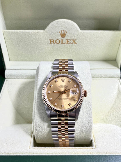 Rolex Datejust 36 16233G Champagne  with Original Paper