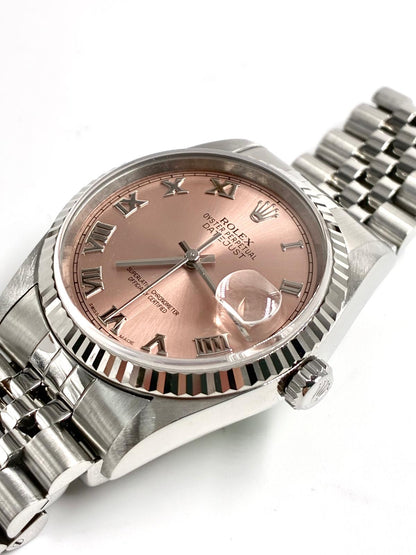Rolex Datejust 36 16234 Pink Roman Jubilee 1999 with Original Paper