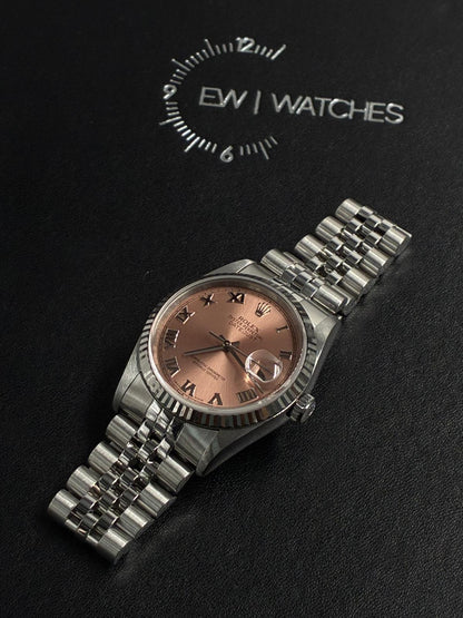 Rolex Datejust 36 16234 Pink Roman Jubilee 1999 with Original Paper
