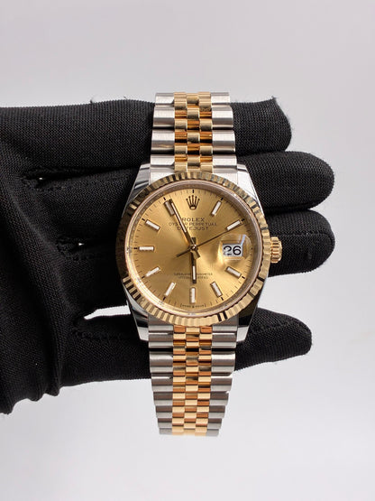 Rolex Datejust 36 126233 Champagne Index Dial Jubilee