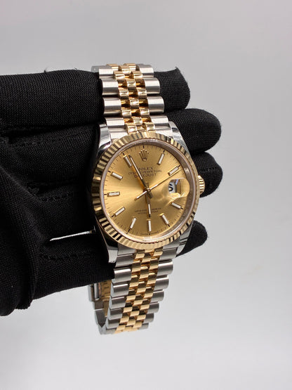 Rolex Datejust 36 126233 Champagne Index Dial Jubilee