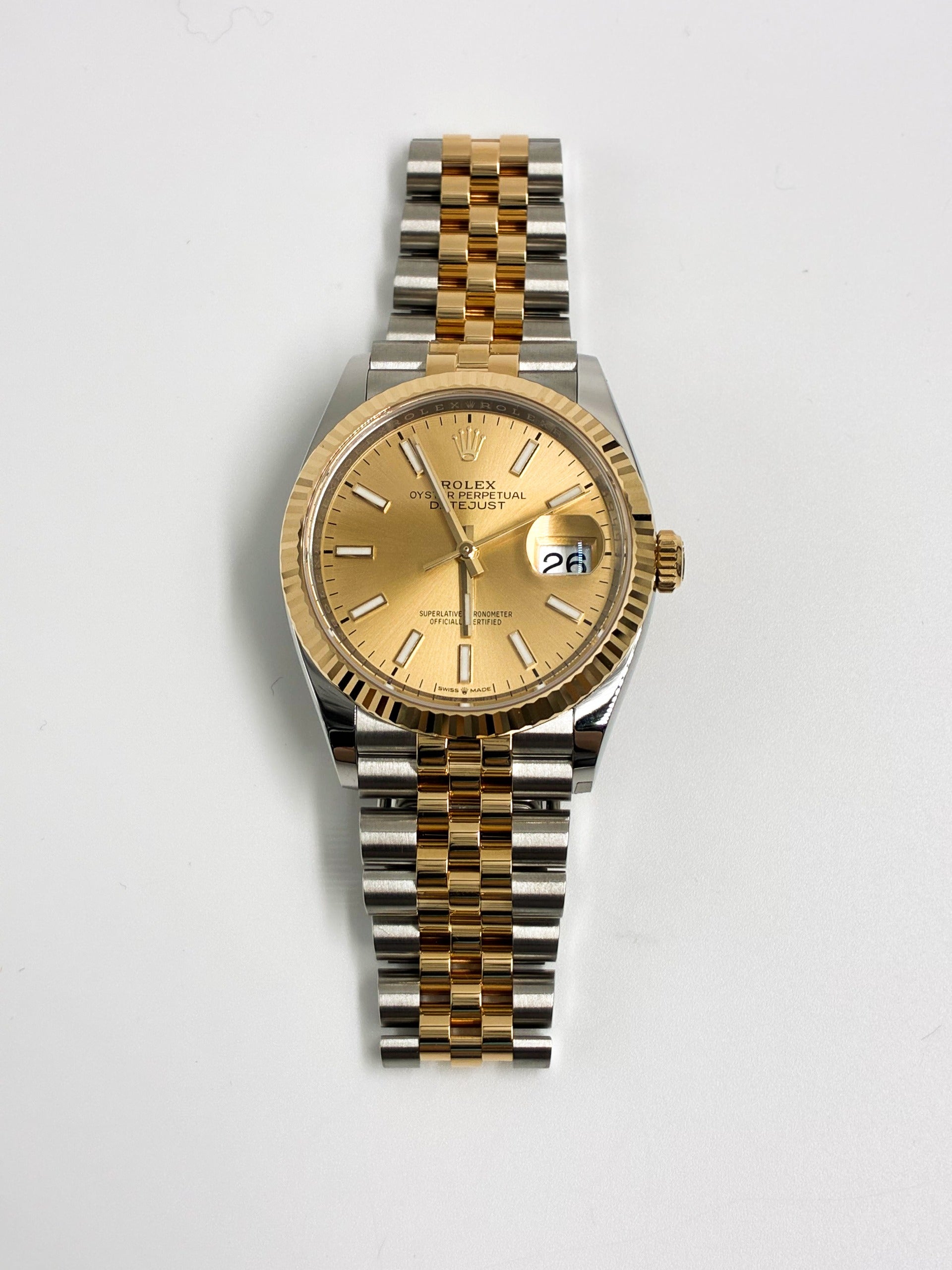 Rolex Datejust 36 126233 Champagne Index Dial Jubilee