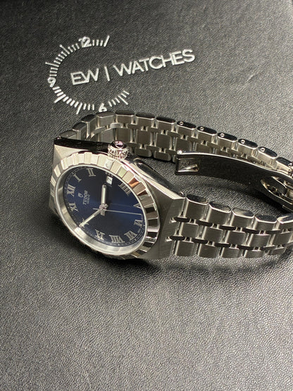 Tudor Royal Blue Roman Steel M28500-0005