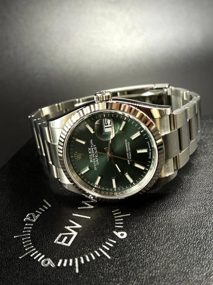 Rolex Datejust 36 126234 Green Index Oyster