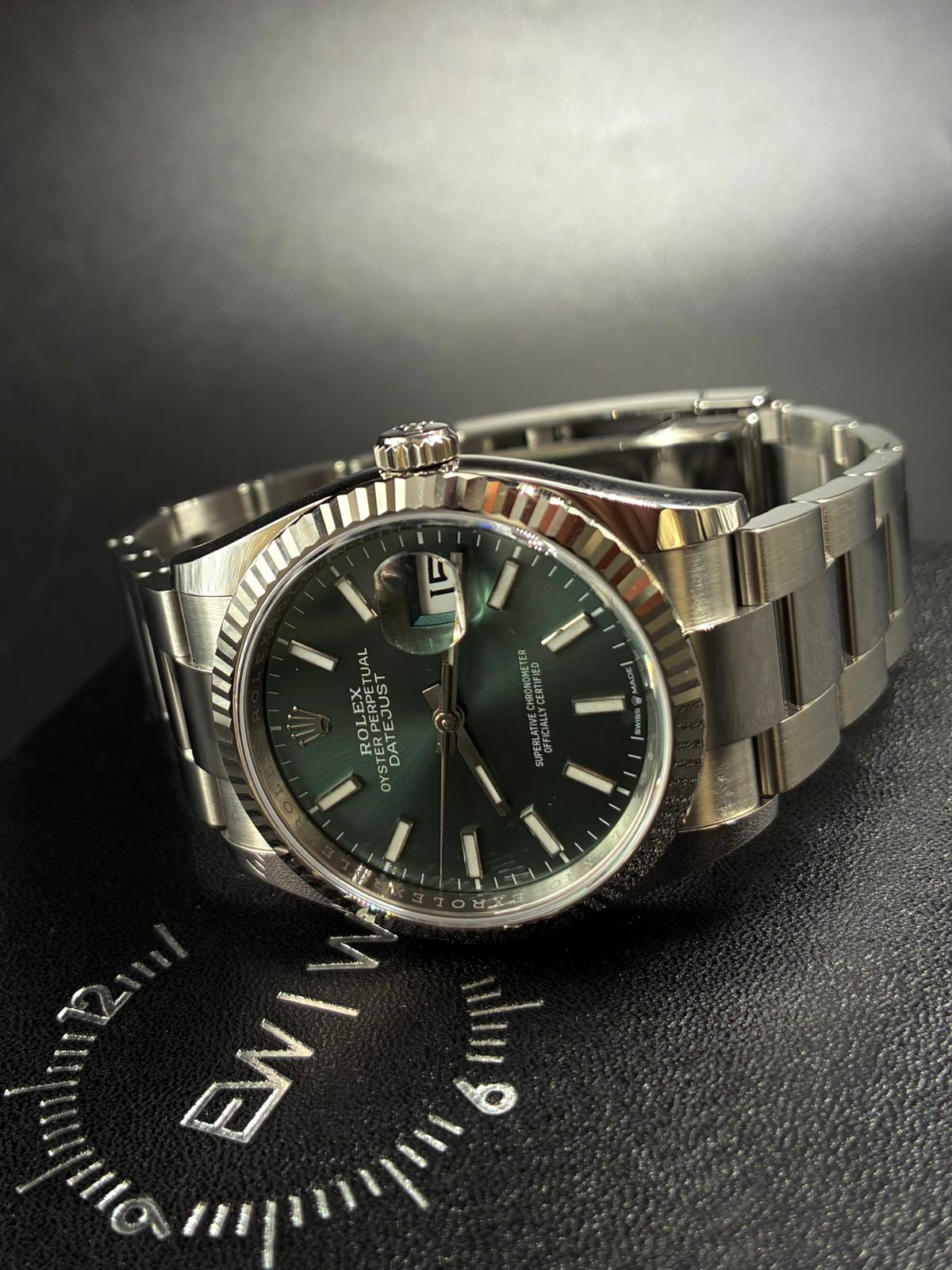 Rolex Datejust 36 126234 Green Index Oyster