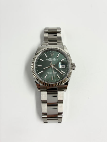 Rolex Datejust 36 126234 Green Index Oyster
