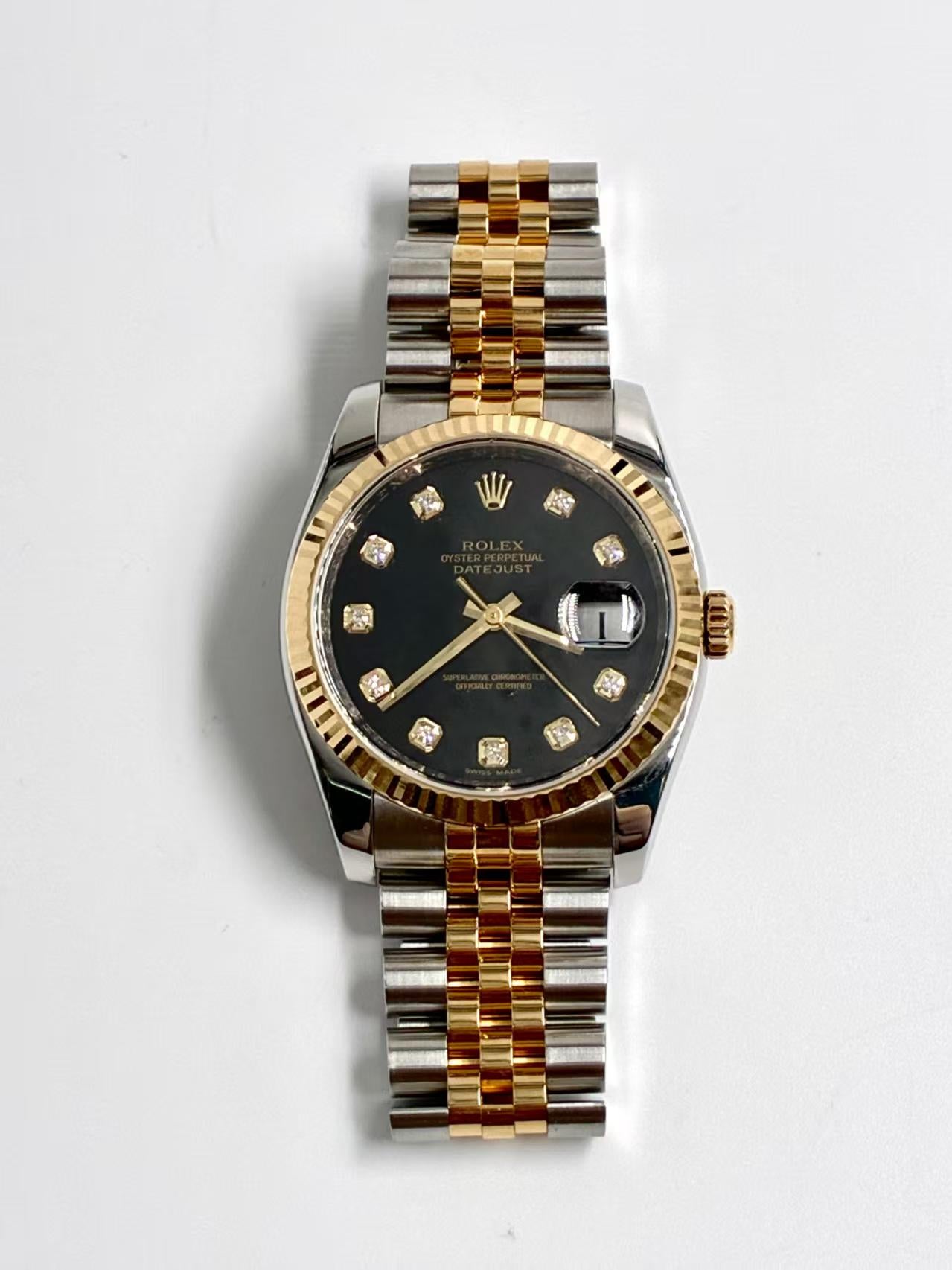 Rolex Datejust 36   116233G BLACK JUB  2009 full set