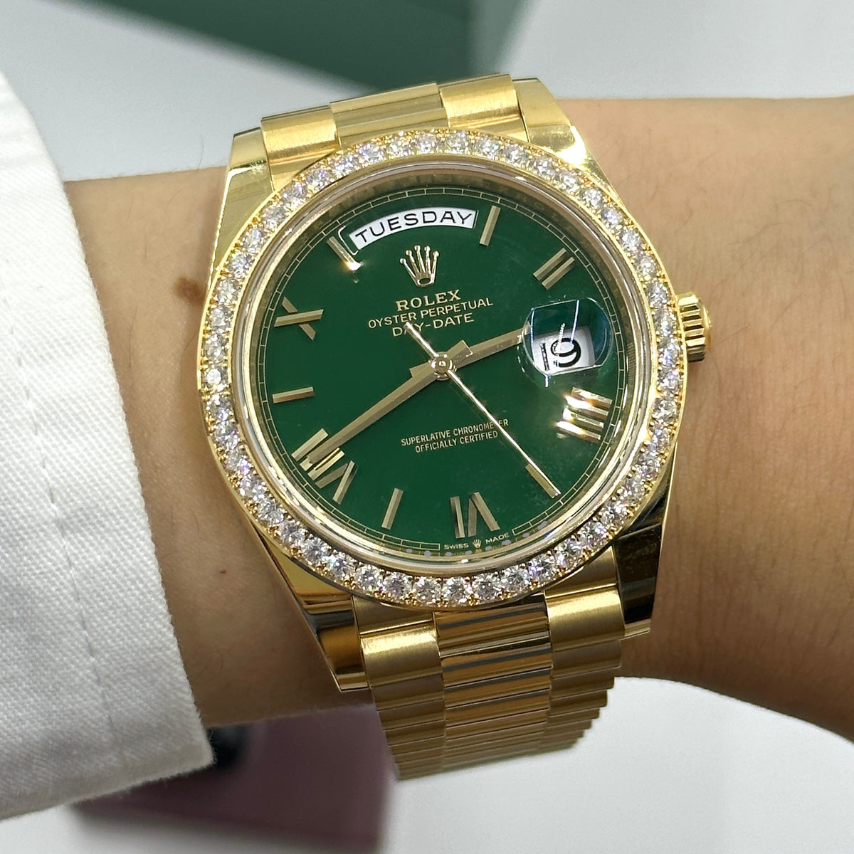Rolex Day-Date 40 228348RBR GREEN ROMAN 2025