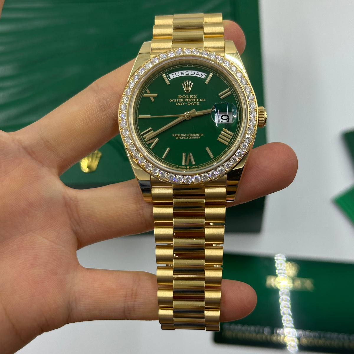 Rolex Day-Date 40 228348RBR GREEN ROMAN 2025