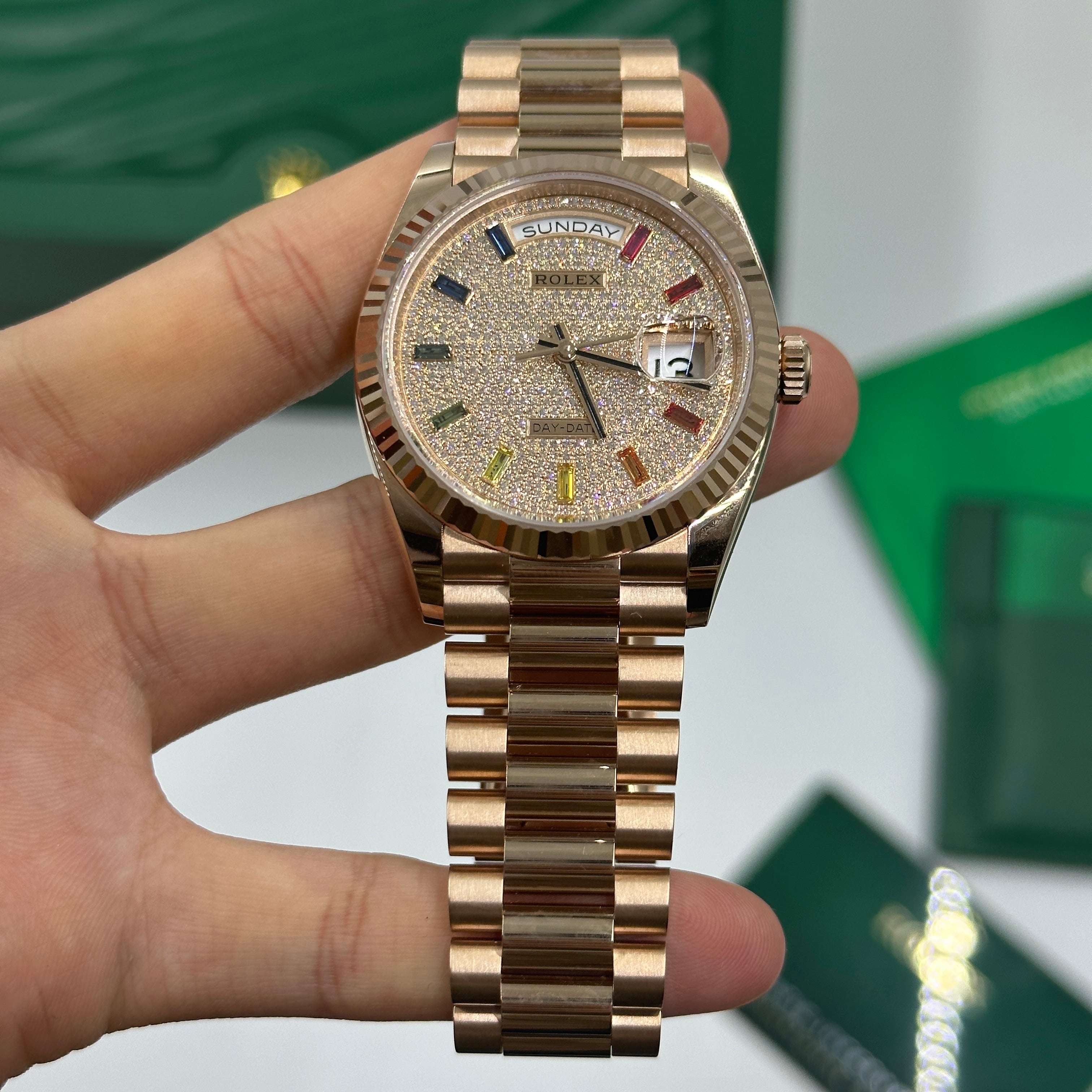 Rolex Day-Date 36 36mm 128235A Pave 2025