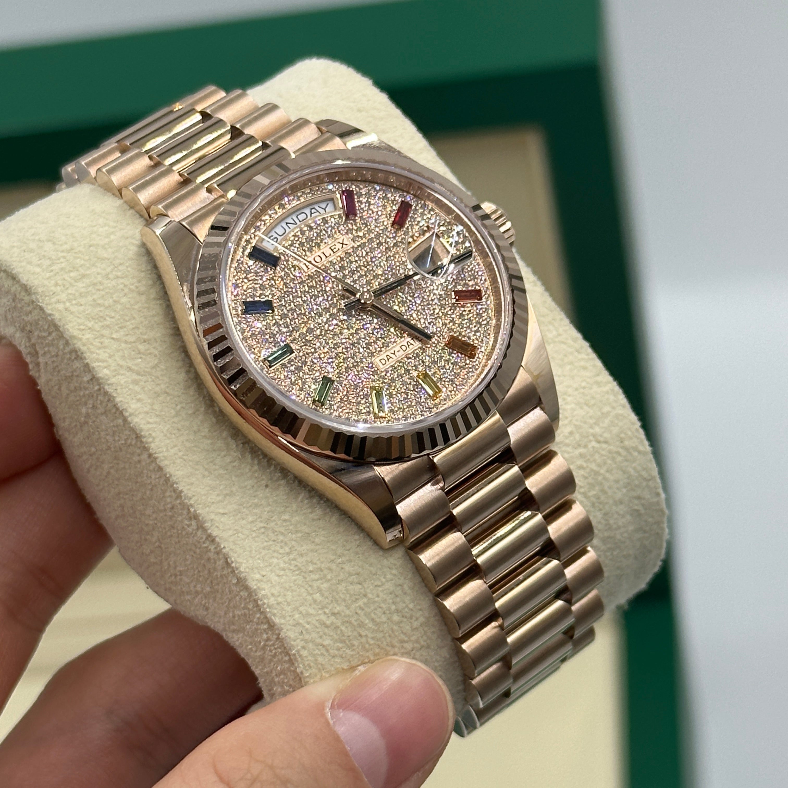Rolex Day-Date 36 36mm 128235A Pave 2025