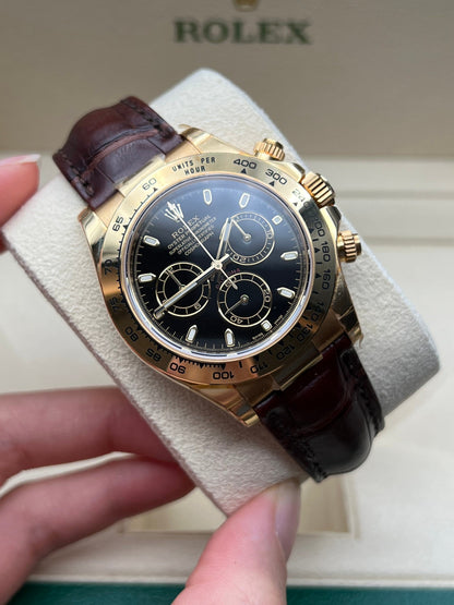 Rolex Cosmograph Daytona 116518 Black Leather (Old Card) 2019