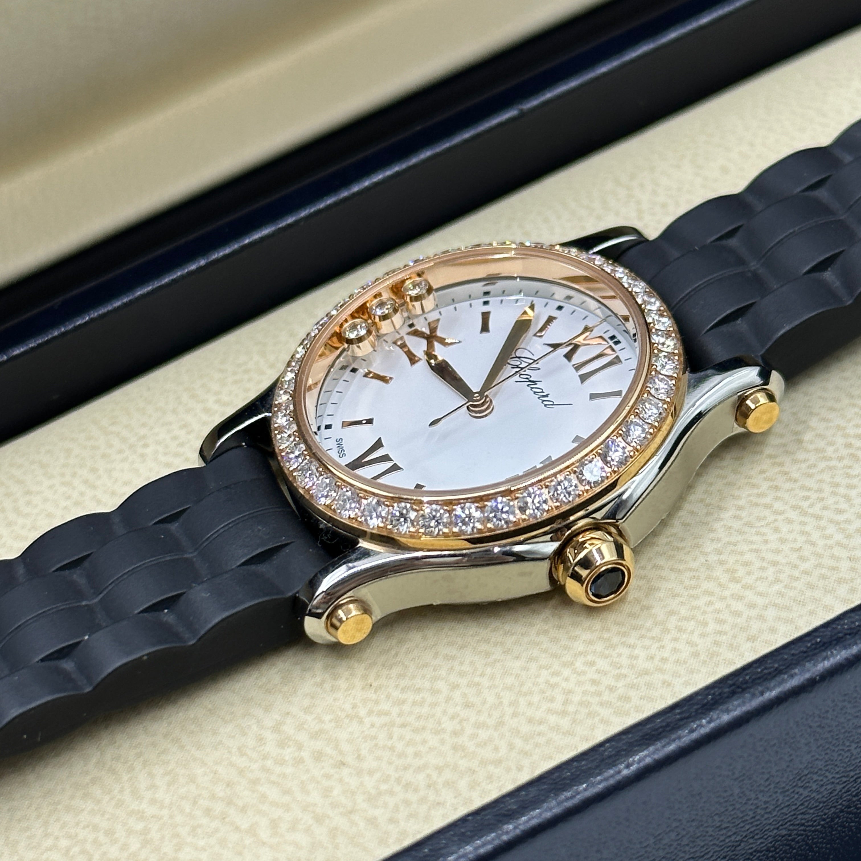 Chopard Happy Sport 30mm 278590-6003 White with Diamond Set (Rose Gold Bezel) 2025