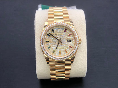Rolex Day-Date 36 Diamond Pavé Rainbow Dial m128348rbr-0030 2025