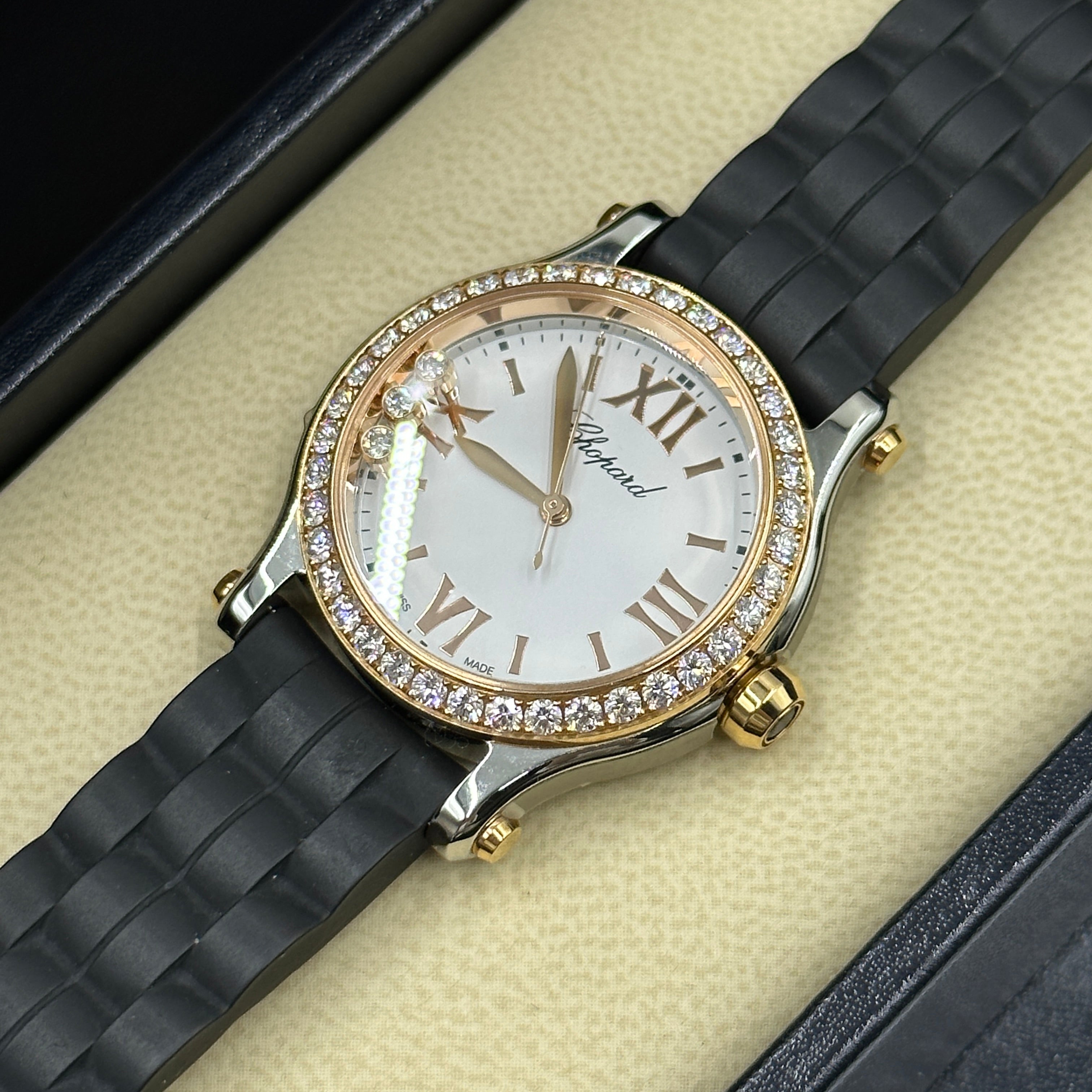 Chopard Happy Sport 30mm 278590-6003 White with Diamond Set (Rose Gold Bezel) 2025