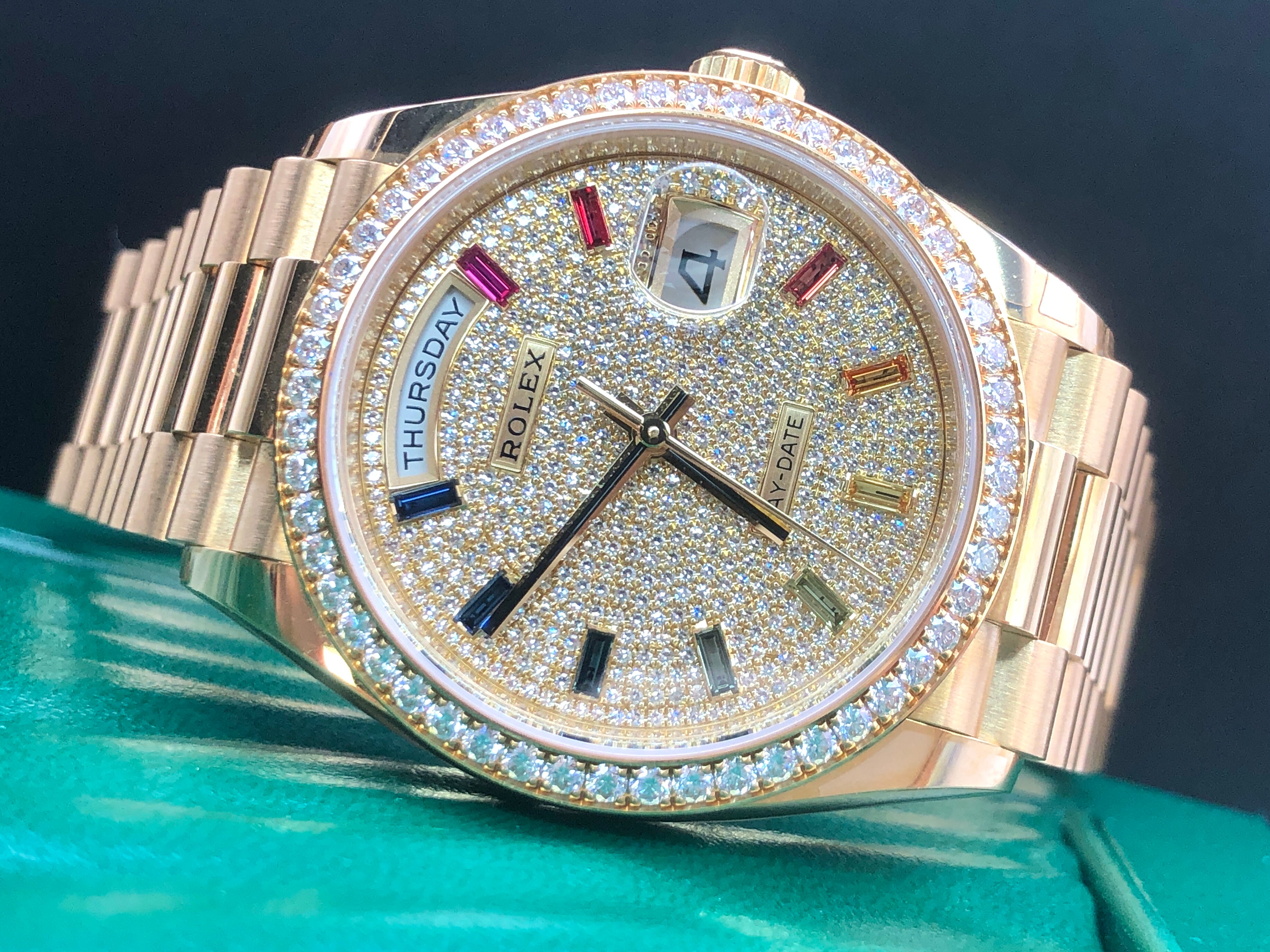 Rolex Day-Date 36 Diamond Pavé Rainbow Dial m128348rbr-0030 2025