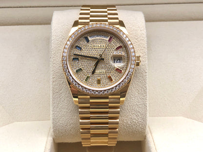 Rolex Day-Date 36 Diamond Pavé Rainbow Dial m128348rbr-0030 2025