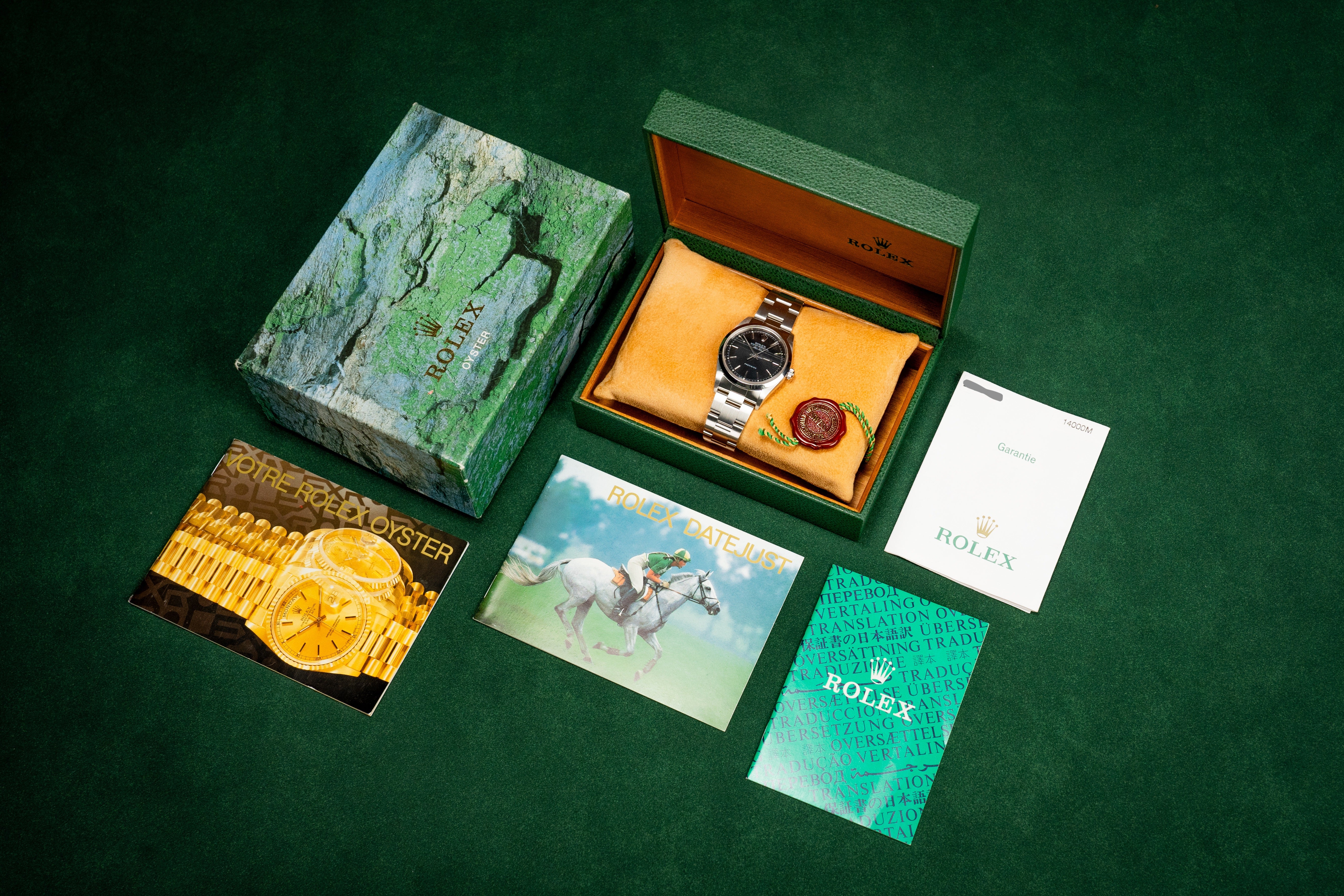 ROLEX　Airking 14000Mの空き箱　グリーンボックス Rolex Air-King 14000M 2002 Black – EW Watches