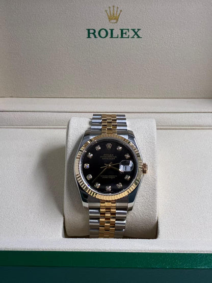 Rolex Datejust 36   116233G BLACK JUB  2009 full set