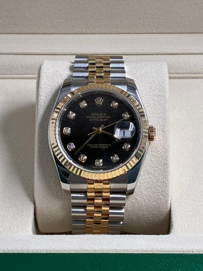 Rolex Datejust 36   116233G BLACK JUB  2009 full set