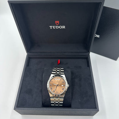 TUDOR Royal Steel case, 41 mm diameter salmon pink surface M28600-0009