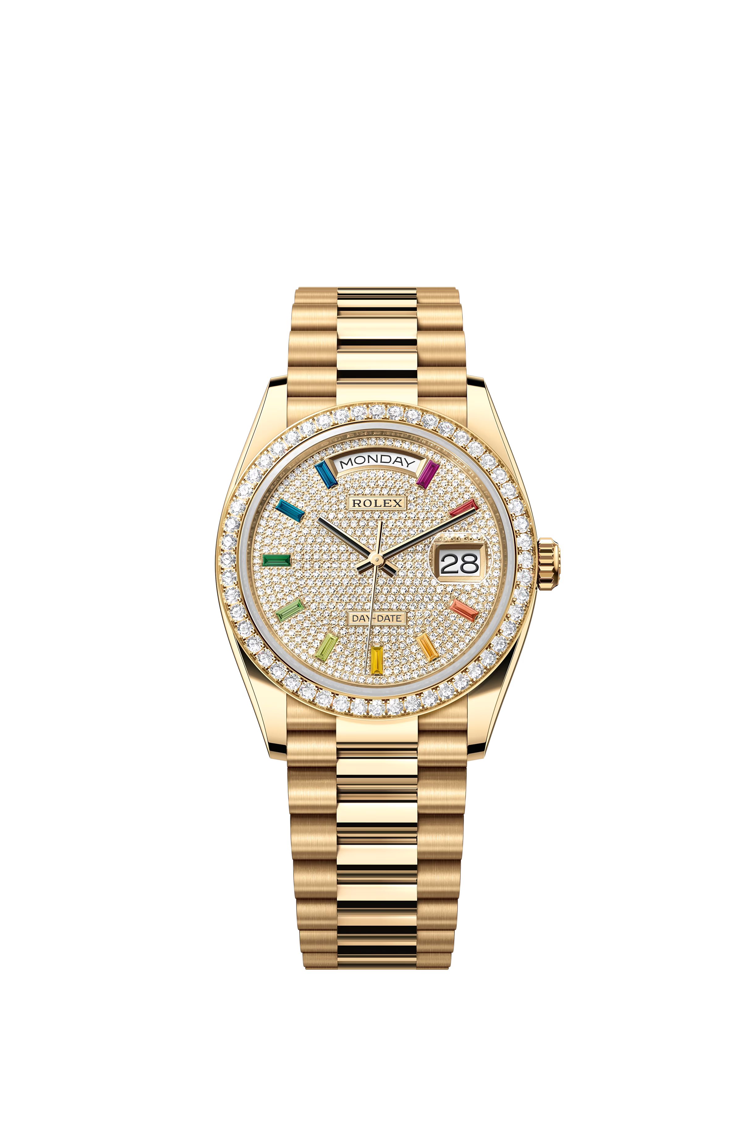 Rolex Day-Date 36 Diamond Pavé Rainbow Dial m128348rbr-0030 2025